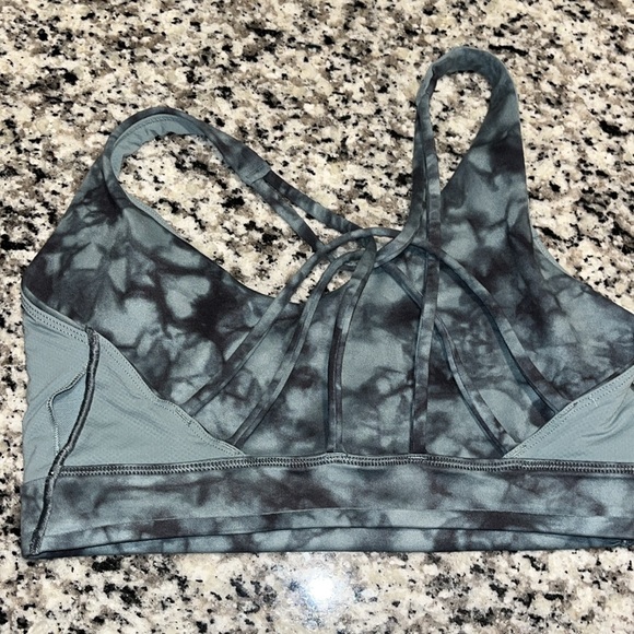 Athleta Solace Sports Bra Tie Dye Marble Strappy Blue Small - Picture 6 of 7
